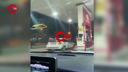 Bursa'da müşteri ile görevlinin akaryakıt istasyonundaki kavgası kamerada