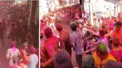 Nawalgarh News Stampede during holi celebration after a bull entered the crowd