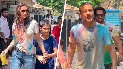 'Azaad' Film Director Abhishek Kapoor Attends Raveena Tandon's Holi Party With Wife & Children