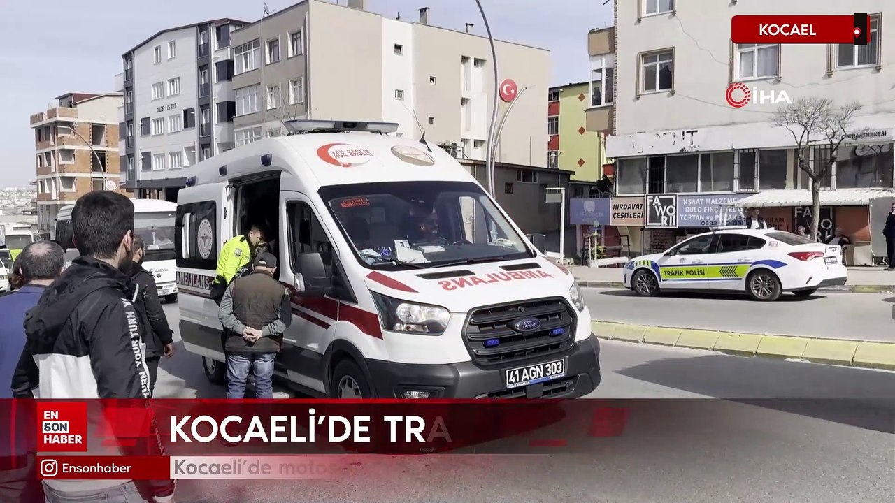 Kocaeli'de motosiklet sürücüsü yayaya çarptı
