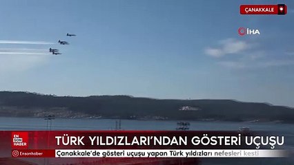 Çanakkale'de gösteri uçuşu yapan Türk yıldızları nefesleri kesti