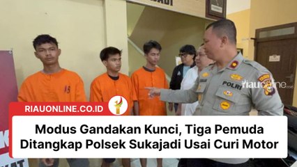 Modus Gandakan Kunci, Tiga Pemuda Ditangkap Polsek Sukajadi Usai Curi Motor