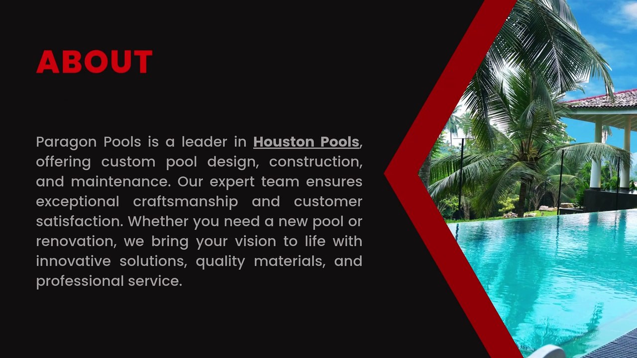 Houston Pools Premier Pool Services by Paragon Pools