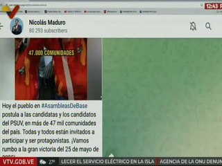 Pdte. Maduro: El pueblo en asambleas de base postula candidatos del PSUV en más de 47mil comunidades