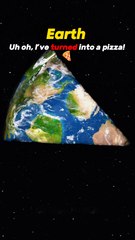 Pizza Earth 🍕 vs Black Hole 💀#earth #planet #sun #universe #shorts