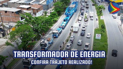 Veja o trajeto do transporte do TRANSFORMADOR de energia pela BR-101