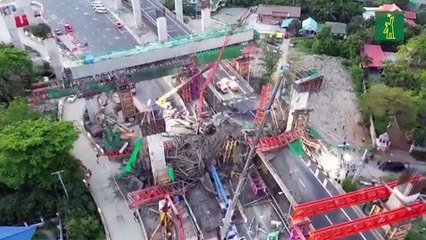 Al menos cinco muertos por el derrumbe de una autopista en construcción al sur de Bangkok