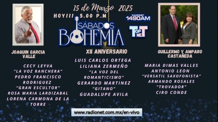Sábados de Bohemia - 15 de marzo 2025