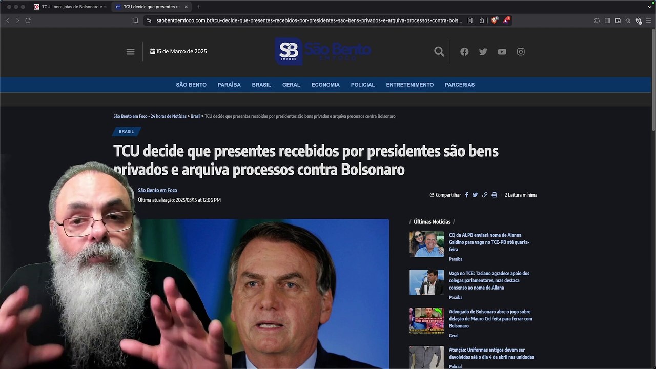 TCU livra BOLSONARO no CASO das JÓIAS SAUDITAS_ SÃO PRESENTES PERSONALÍSSIMOS, PERTENCEM a ELE MESMO