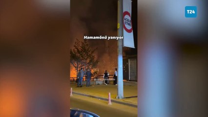 Başkentin simgelerinden Hamamönü’nde yangın: Tarihi konak kül oldu