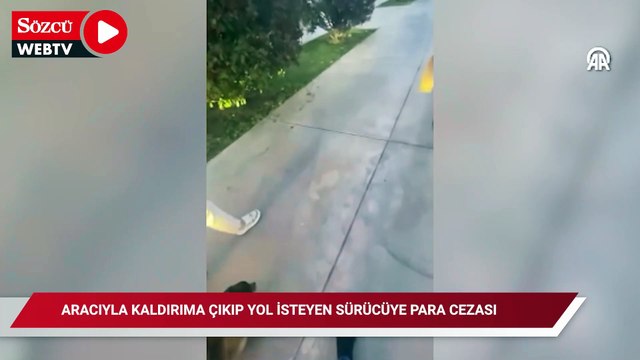 Maltepe'de aracıyla kaldırıma çıkıp yol isteyen sürücüye para cezası