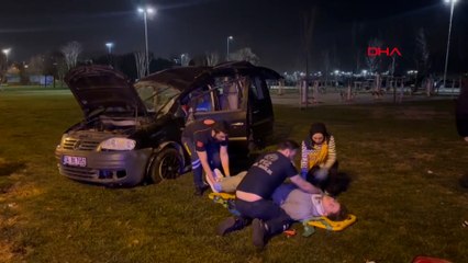 Maltepe'de hafif ticari araç yoldan çıkarak takla attı: 4 yaralı