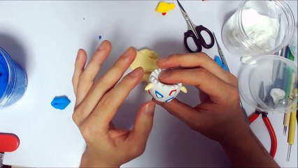 Making Pokemon Togepi with air dry clay