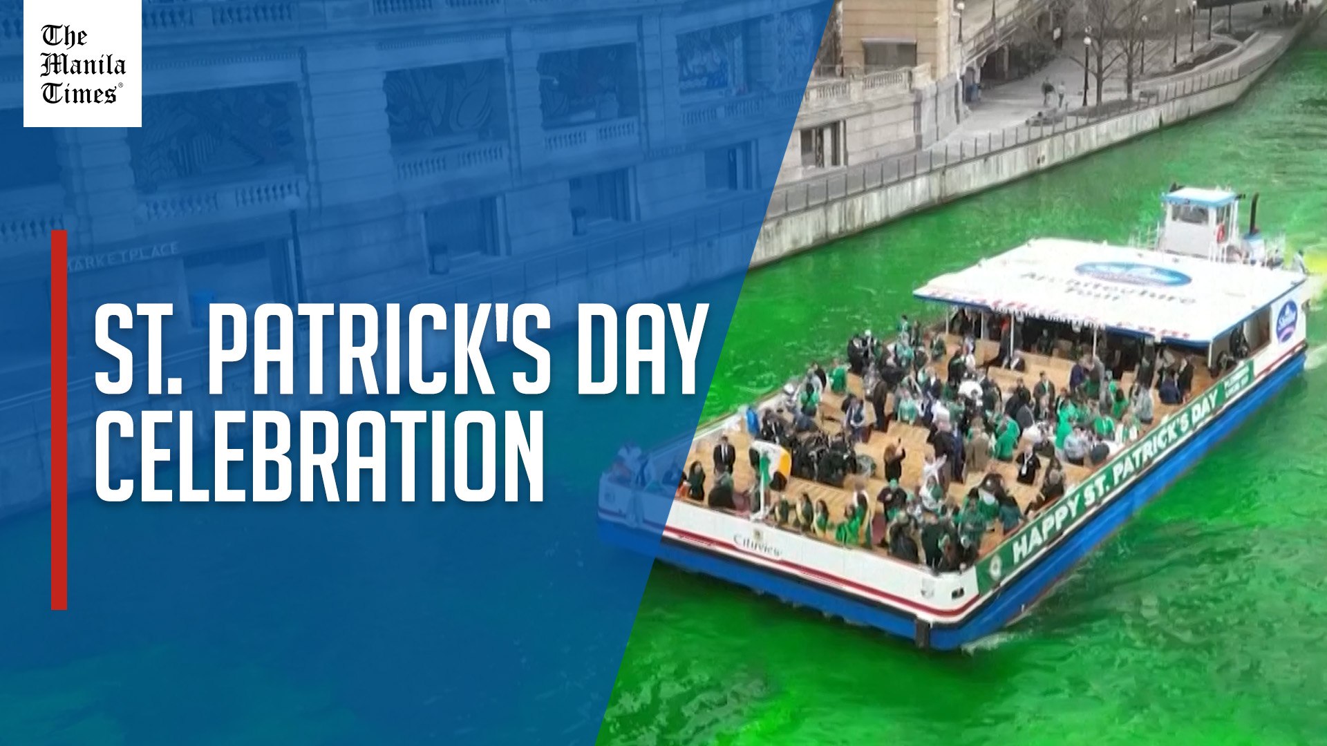 Chicago river dyed green for St. Patrick's Day