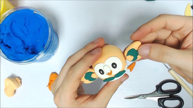 Making Rowlet starter Pokémon of Alola in Clay