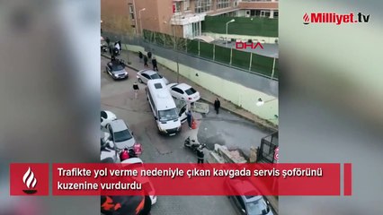 Trafik magandaları dehşet saçtı! Servis şoförünü kuzenine vurdurup darbetti