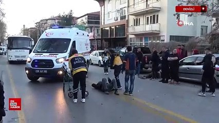 Denizli'de tamire giden motosiklete başka bir motosikletin çarpışması