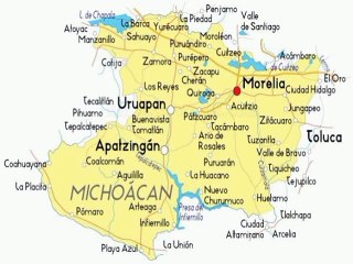 Map of Michoacan. Peta Michoacan. Michoacan Map. Map of Michoacan State. Peta Negara Bagian Michoacan. Michoacan States Map. Map of State of Michoacan. State of Michoacan Map.