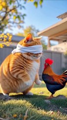 Cat😺 and Cock🐓 Story... By AI CATS STORY.