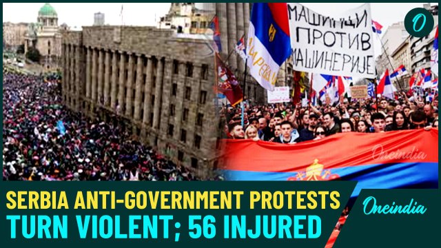 Serbia Protests | 325,000 Protesters Storm Streets Over Deadly Railway Collapse; 56 Injured | VIDEO