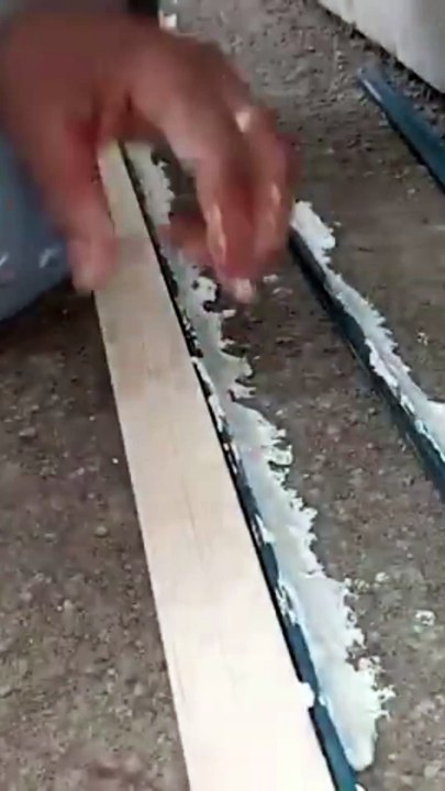 Some stages of installing terrazzo flooring