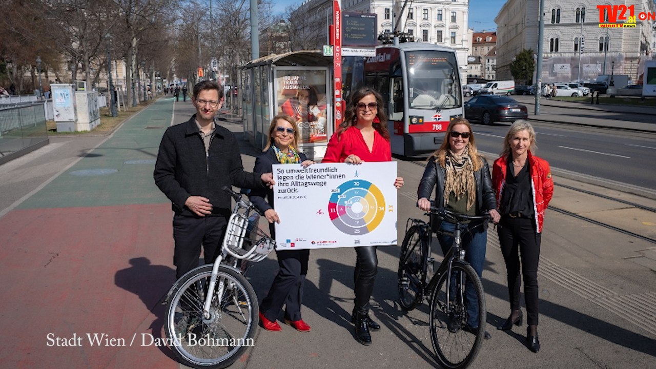 Wien | Weitere Zunahme bei Öffis und Radfahren, Zu-Fuß-Gehen nach wie vor auf Rekordniveau