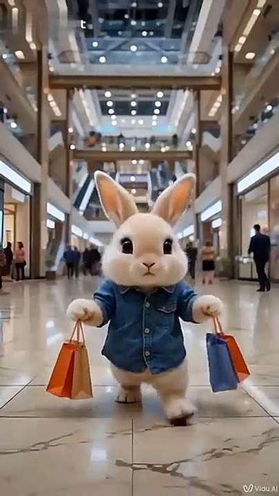 Cutest Tiny Bunny Shopping Like a Human in a Huge Mall! (Adorable & Funny)