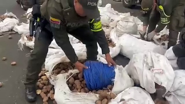 ¡Sorpresa en Nariño! Megacargamento de explosivos oculto en bultos de papas incautado por la Policía