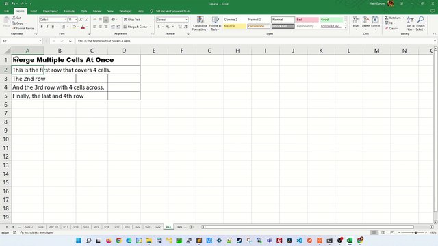Merging Columns in Multiple Sets of Rows at Once - Excel Tips and Tricks