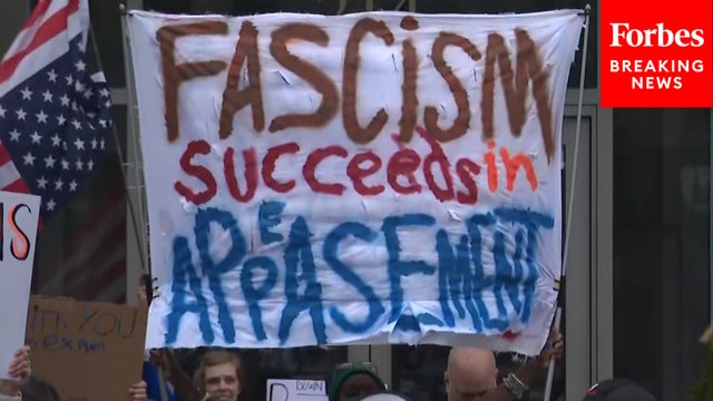 Protestors Stage Anti-Trump, Project 2025 Demonstration Outside Heritage Foundation Building In D.C.