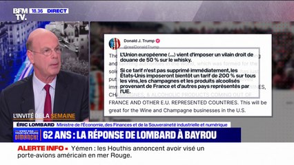 Éric Lombard, ministre de l'Économie: "Les Américains sont en train de se tirer une balle dans le pied avec cette hausse des droits de douane"