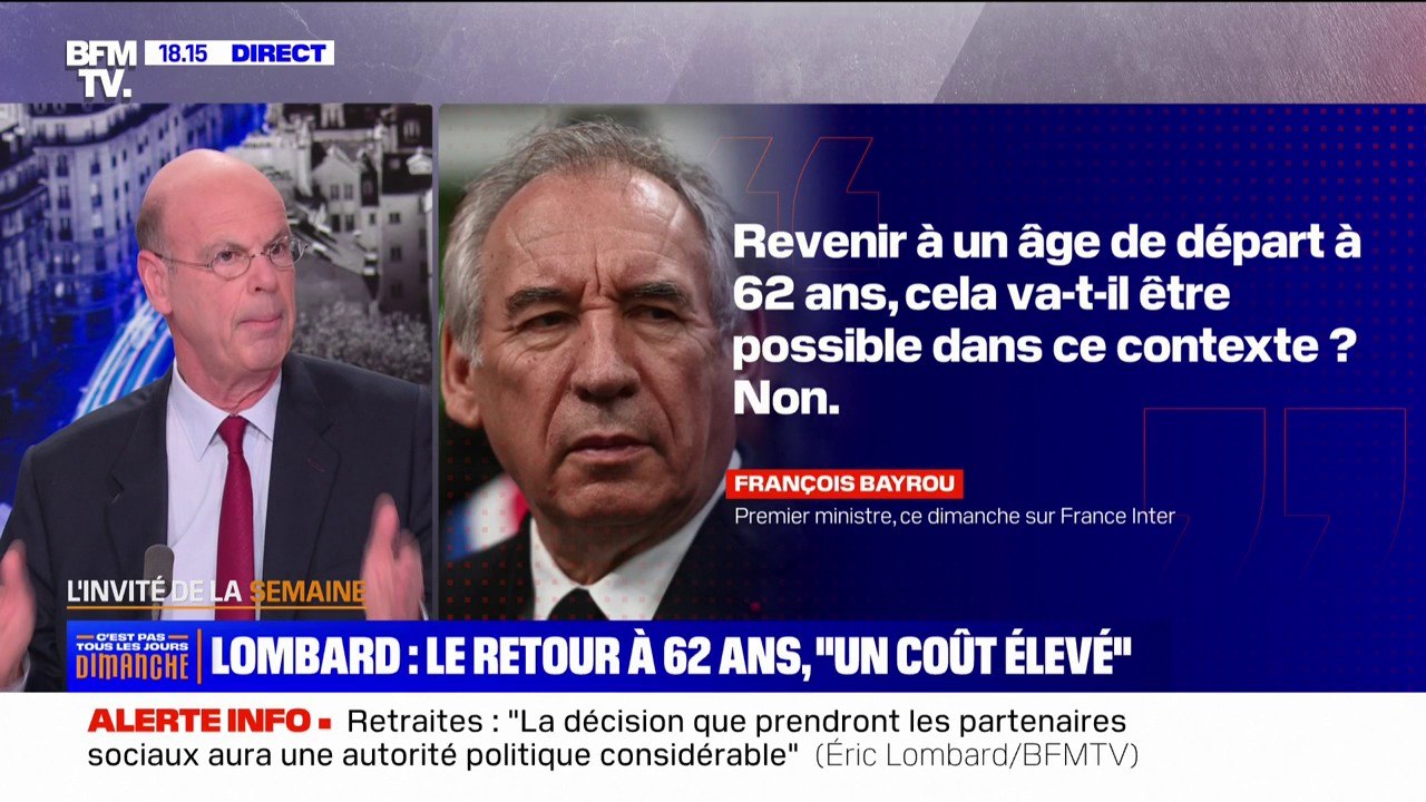 Retraites: "C'est aux partenaires sociaux de décider", selon Éric Lombard, ministre de l'Économie