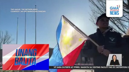 Ilang OFW, pumunta sa labas ng Scheveningen Prison bilang suporta kay FPRRD | Unang Balita