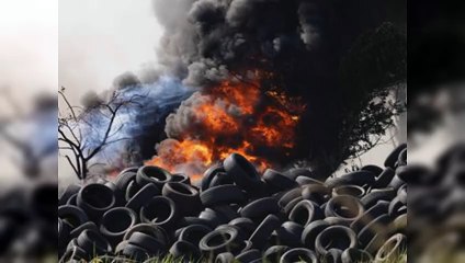 Incendio en depósito de neumáticos causó alarma