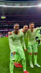 El vestuario del Barça estalla de alegría en el Wanda Metropolitano