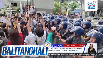 Nasa 50 kabataang nananawagang bumalik ang Pilipinas bilang miyembro ng ICC, nagkilos-protesta sa bahagi ng Recto Ave. | Balitanghali