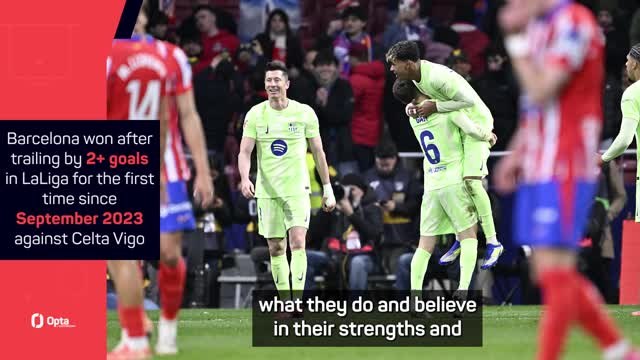 Flick praises Barca spirit after stunning comeback at Atletico