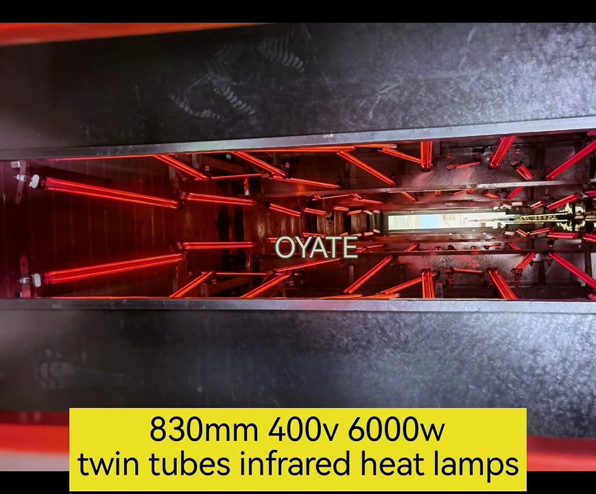 830mm 400v 6000w Clear Tubes Short Wave Quartz Infrared Heating Lamp for Oven Heating