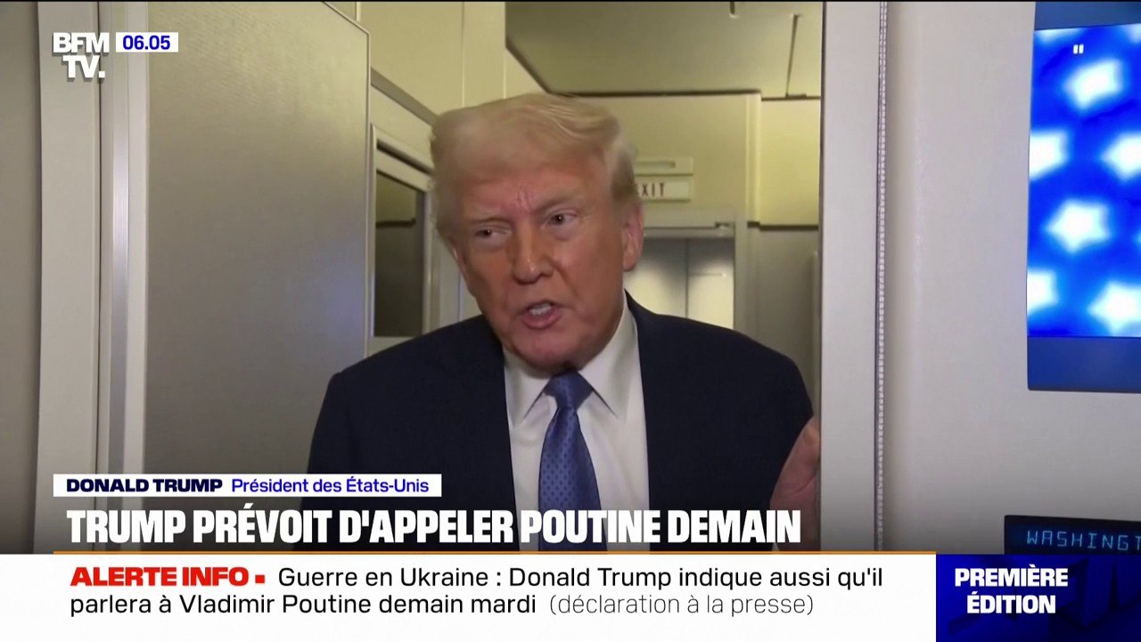 "Je vais parler à Vladimir Poutine mardi": Donald Trump annonce appeler le président russe pour tenter de mettre fin à la guerre en Ukraine