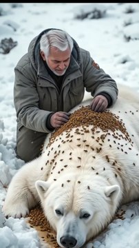 🐻❄️ Man Rescues Polar Bear from Beehives! 🐝❤️ (Heartwarming & Realistic)