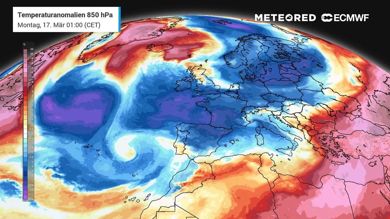 Die aktuell 'zu kalten' Höhenluftmassen werden in dieser Woche rasch von sehr warmen Luftmassen abgelöst!