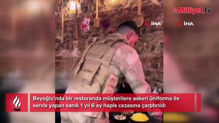 Askeri üniforma ile garsonluğun cezası belli oldu! Şaşkına çeviren savunma