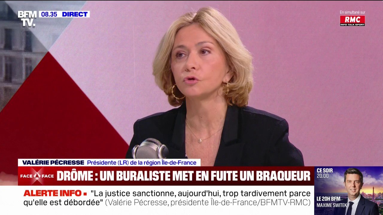"Je demande un vrai choc d'autorité": Valérie Pécresse, présidente LR de la région Île-de-France, réagit à l'attaque à main armée d'un buraliste dans la Drôme