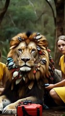 Barnacles infected Lion Rescued Wildlife team