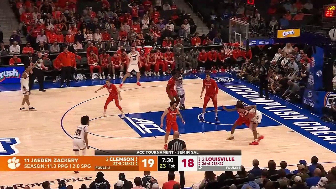 ACC Semifinal- Clemson Tigers vs. Louisville Cardinals - Full Game Highlights - ESPN CBB