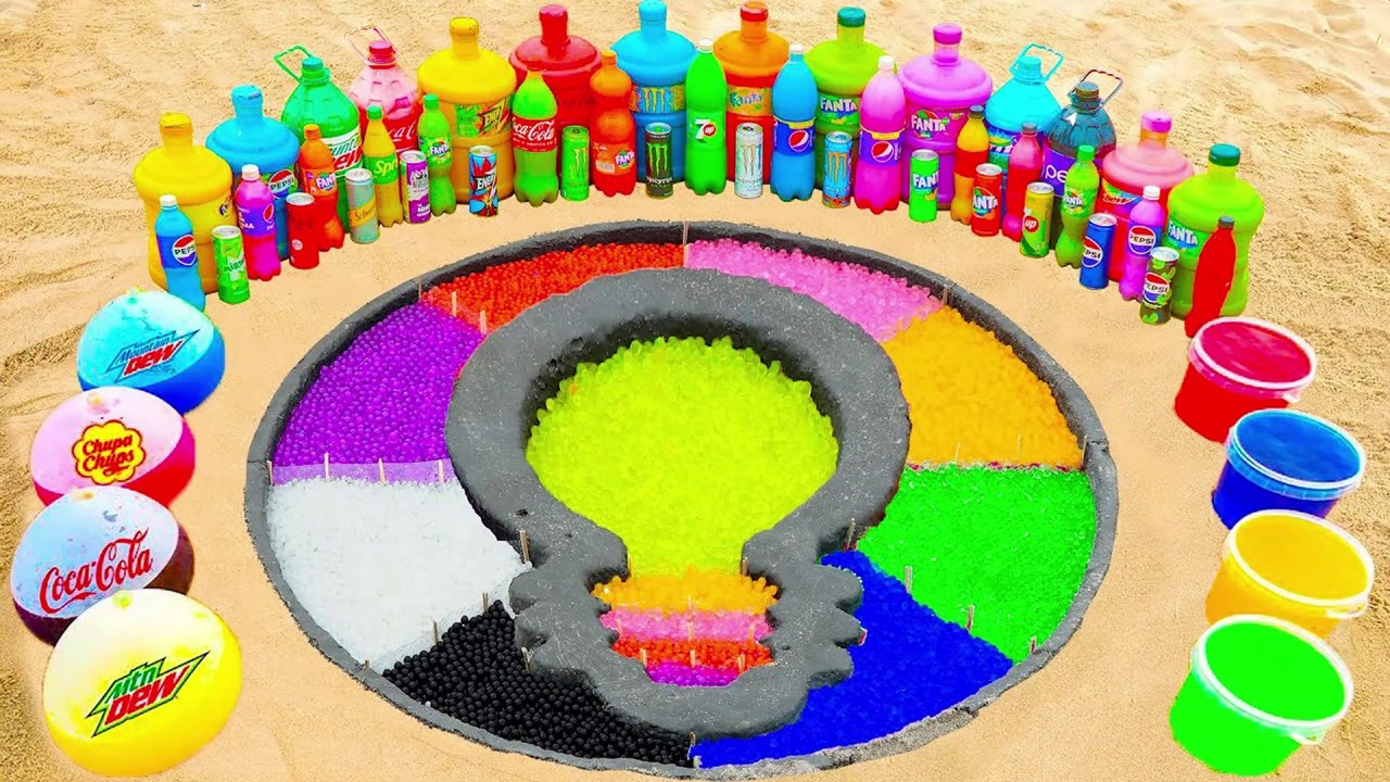 How to make Rainbow Light Bulb from Orbeez, Balloons Fanta, Pepsi, Coca Cola vs Mentos & Other Sodas