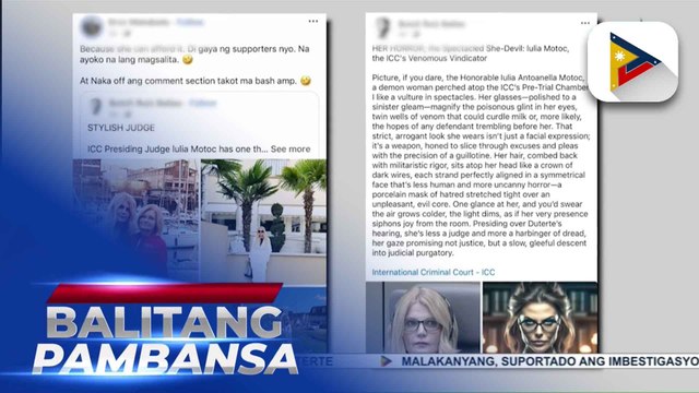 ICC Assistant to Counsel Atty. Conti: Posibleng makasama ang mga pambabatikos ng mga tagasuporta ni dating Pres. Duterte sa hukom ng ICC