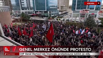 CHP Genel Merkezi'nde İmamoğlu protestosuna katılım az oldu