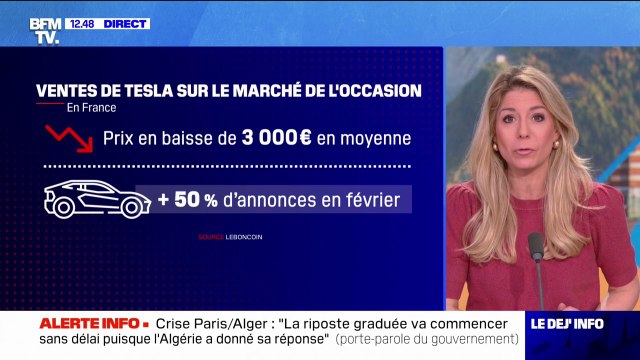 Salut nazi d'Elon Musk, concurrence chinoise... D'occasions ou neuves, les ventes des voitures Tesla en chute libre en France et en Europe
