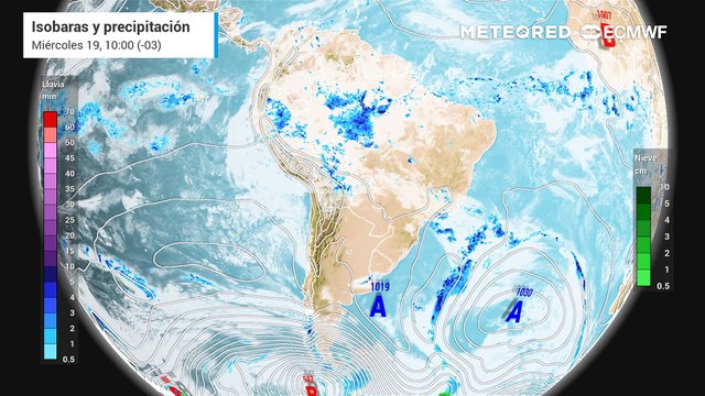 Luego de las lluvias un anticiclón frío dominará el país
